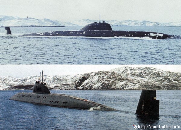Подводная лодка проекта 671 в море